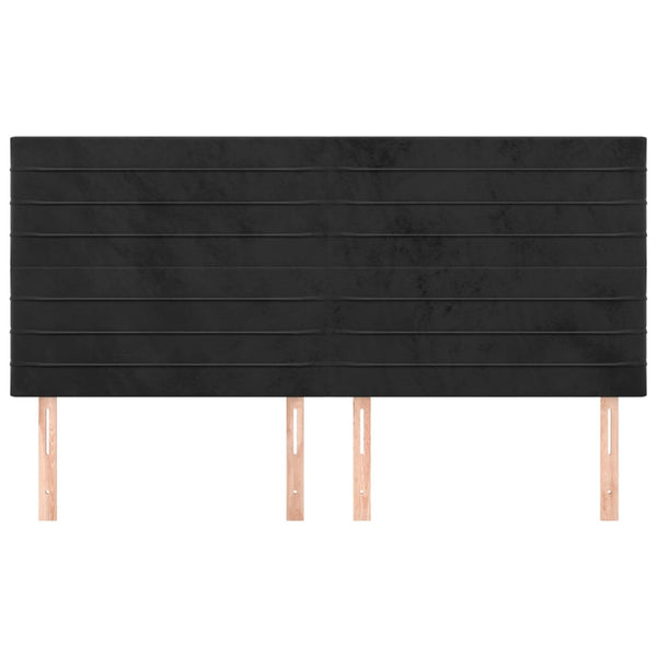 Kopfteil Schwarz 160x5x118/128 cm Samt
