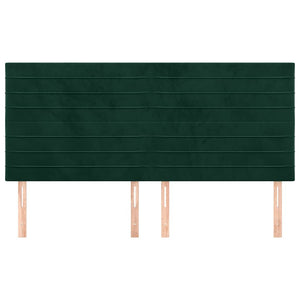 Kopfteil Dunkelgrün 160x5x118/128 cm Samt