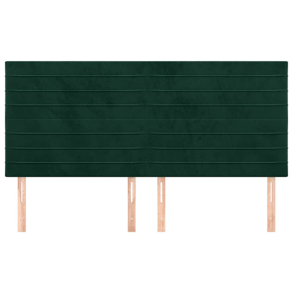 Kopfteil Dunkelgrün 160x5x118/128 cm Samt