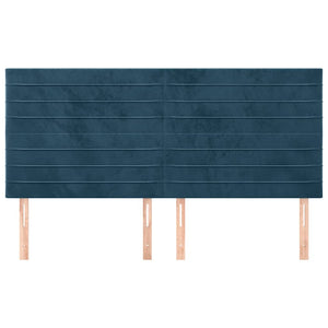 Kopfteil Dunkelblau 160 x 5 x 118/128 cm Samt