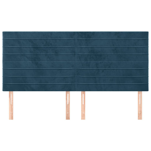 Kopfteil Dunkelblau 160 x 5 x 118/128 cm Samt