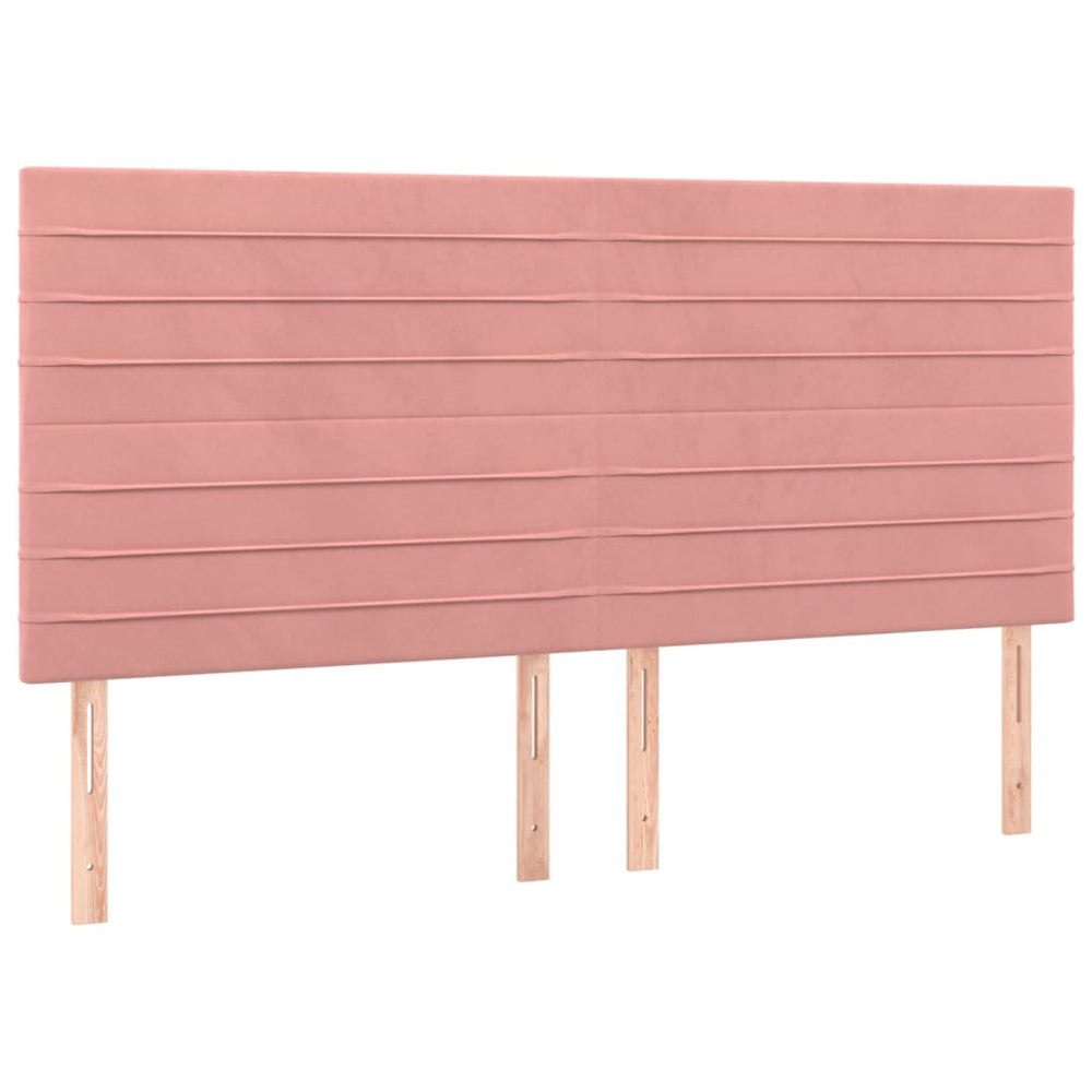 vidaXL Tête de lit Rose 160 x 5 x 118/128 cm Velours