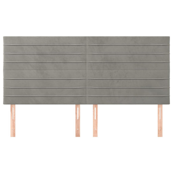 vidaXL Tête de lit Gris clair 180x5x118/128 cm Velours