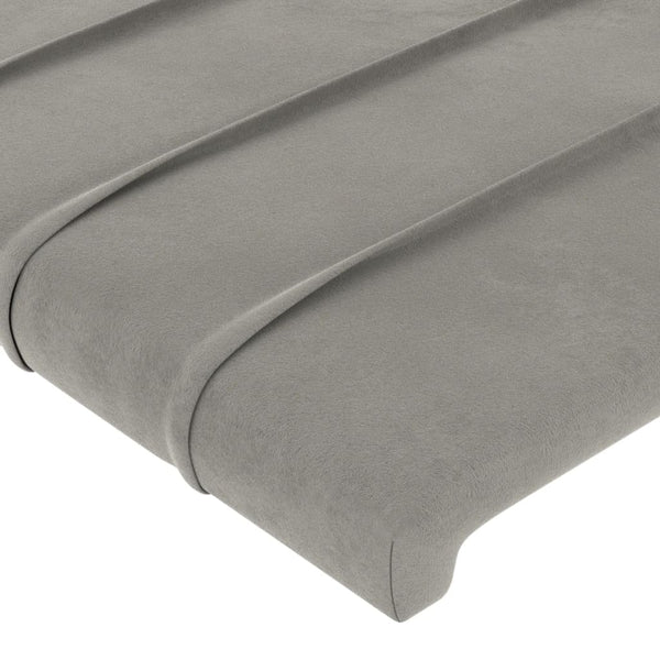 vidaXL Tête de lit Gris clair 180x5x118/128 cm Velours