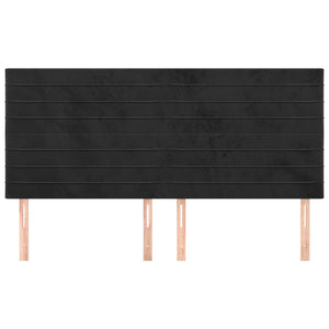 Kopfteil Schwarz 180x5x118/128 cm Samt