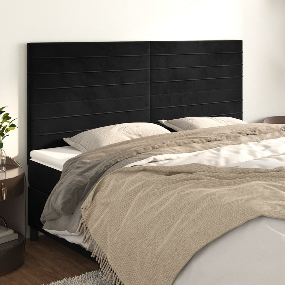 vidaXL Tête de lit Noir 180x5x118/128 cm Velours