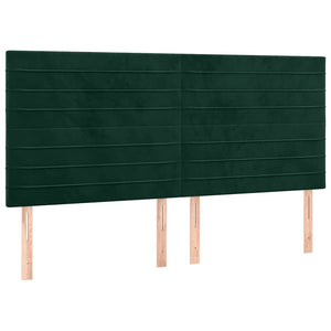 Kopfteil Dunkelgrün 180x5x118/128 cm Samt