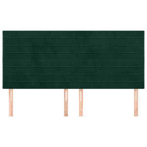 Kopfteil Dunkelgrün 180x5x118/128 cm Samt