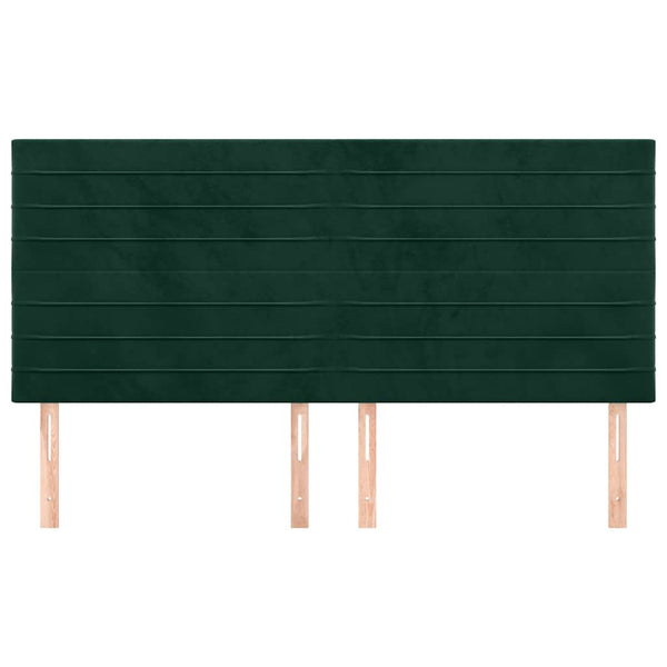 Kopfteil Dunkelgrün 180x5x118/128 cm Samt