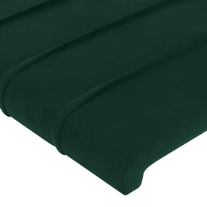 Kopfteil Dunkelgrün 180x5x118/128 cm Samt