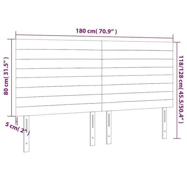 Kopfteil Dunkelgrün 180x5x118/128 cm Samt