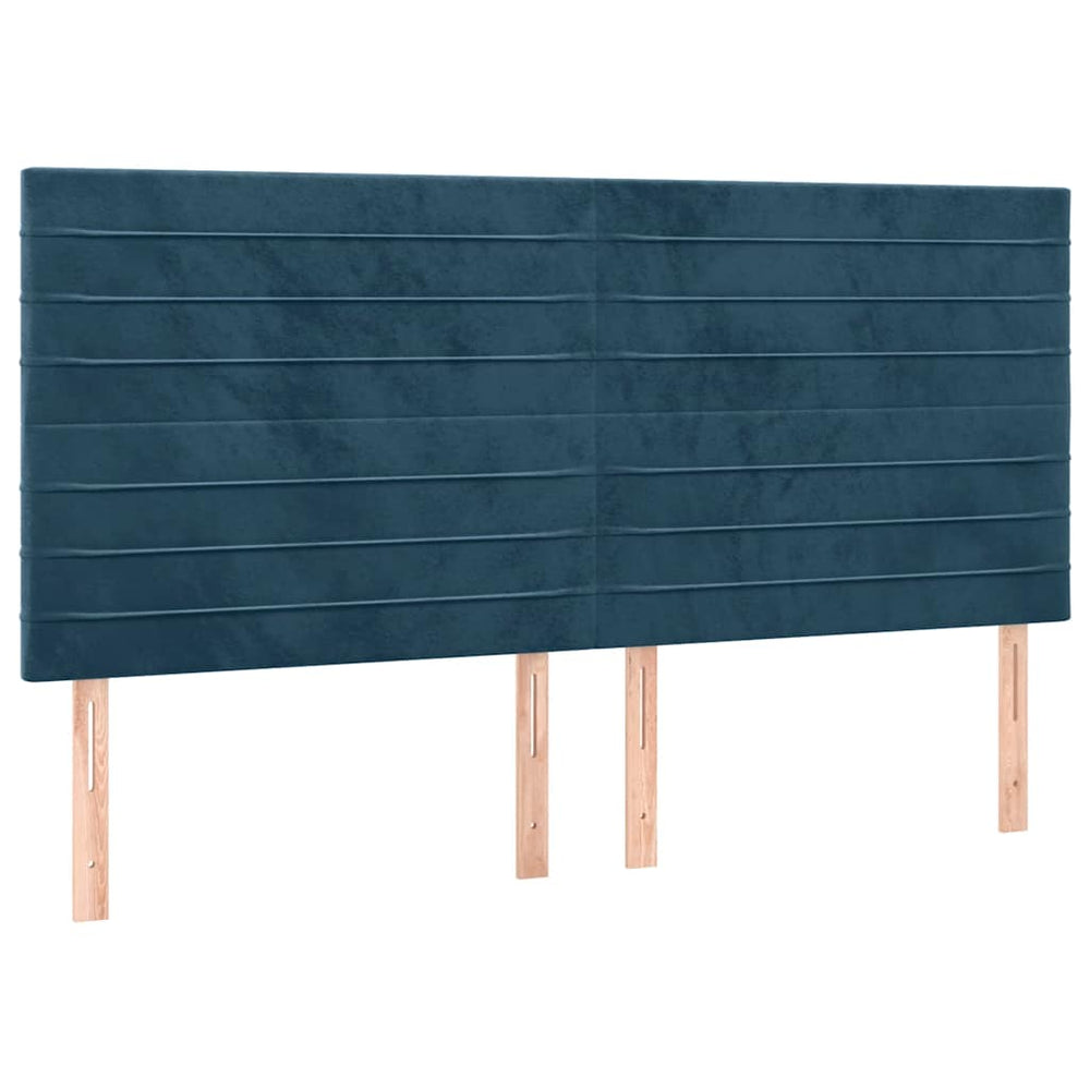 vidaXL Tête de lit Bleu foncé 180x5x118/128 cm Velours