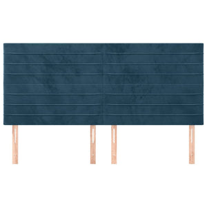 Kopfteil Dunkelblau 180x5x118/128 cm Samt