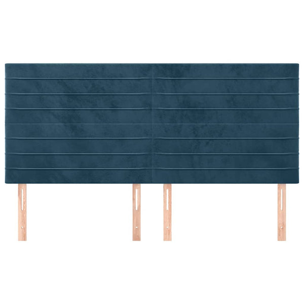 Kopfteil Dunkelblau 180x5x118/128 cm Samt