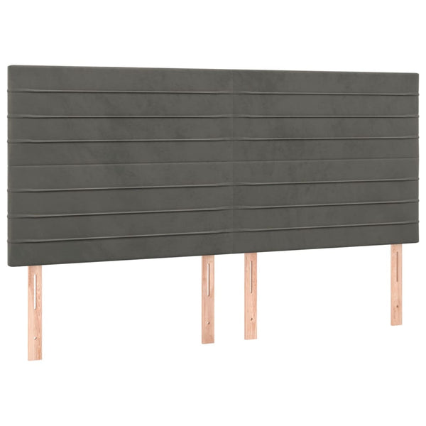 Kopfteil Dunkelgrau 200 x 5 x 118/128 cm Samt