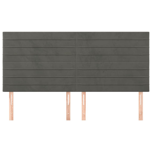 Kopfteil Dunkelgrau 200 x 5 x 118/128 cm Samt