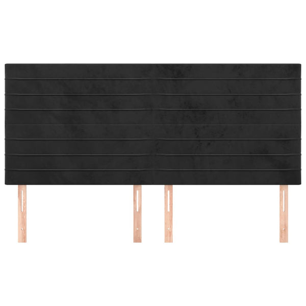 Kopfteil Schwarz 200 x 5 x 118/128 cm Samt