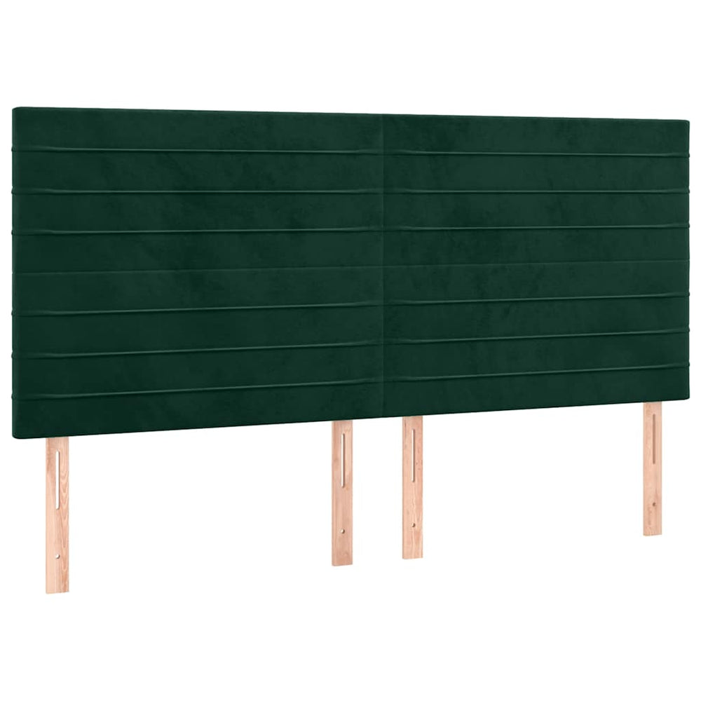 Kopfteil Dunkelgrün 200 x 5 x 118/128 cm Samt