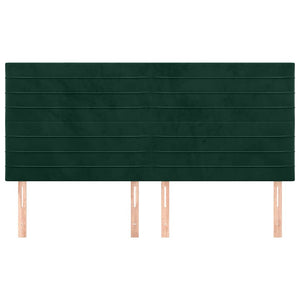 Kopfteil Dunkelgrün 200 x 5 x 118/128 cm Samt