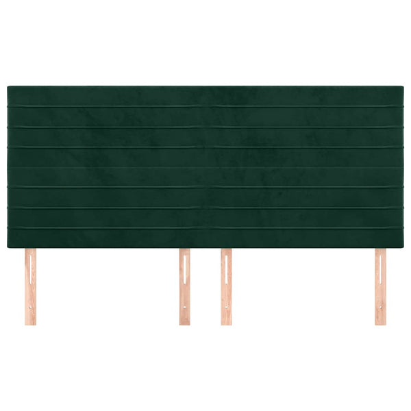 Kopfteil Dunkelgrün 200 x 5 x 118/128 cm Samt