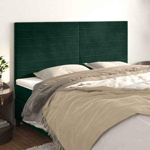 Kopfteil Dunkelgrün 200 x 5 x 118/128 cm Samt