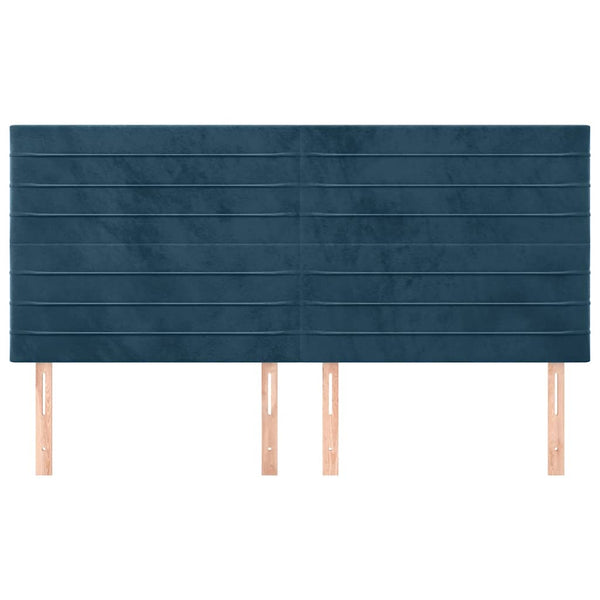 Kopfteil Dunkelblau 200 x 5 x 118/128 cm Samt