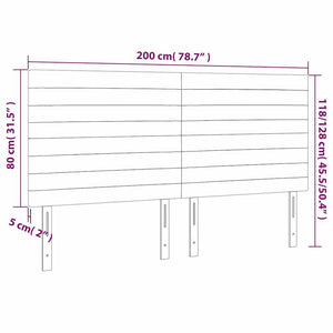 Kopfteil Dunkelblau 200 x 5 x 118/128 cm Samt