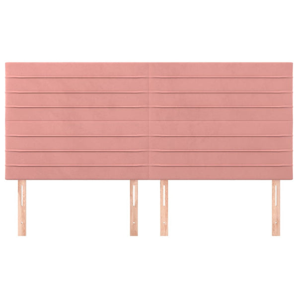 Kopfteil Rosa 200 x 5 x 118/128 cm Samt