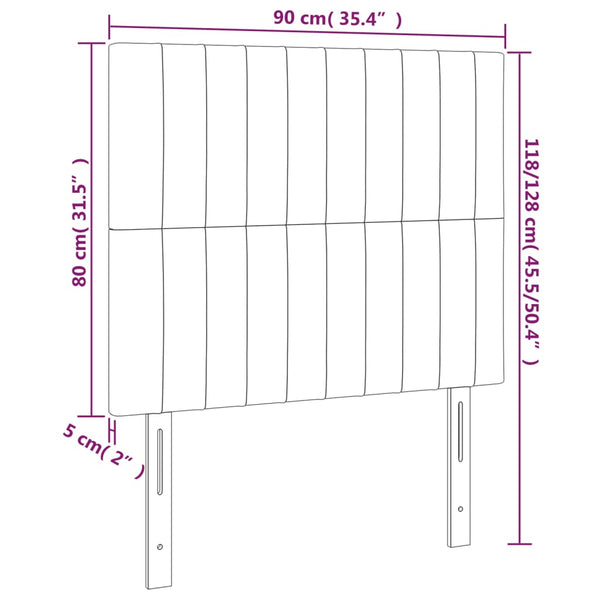 Kopfteil Hellgrau 90x5x118/128 cm Stoff