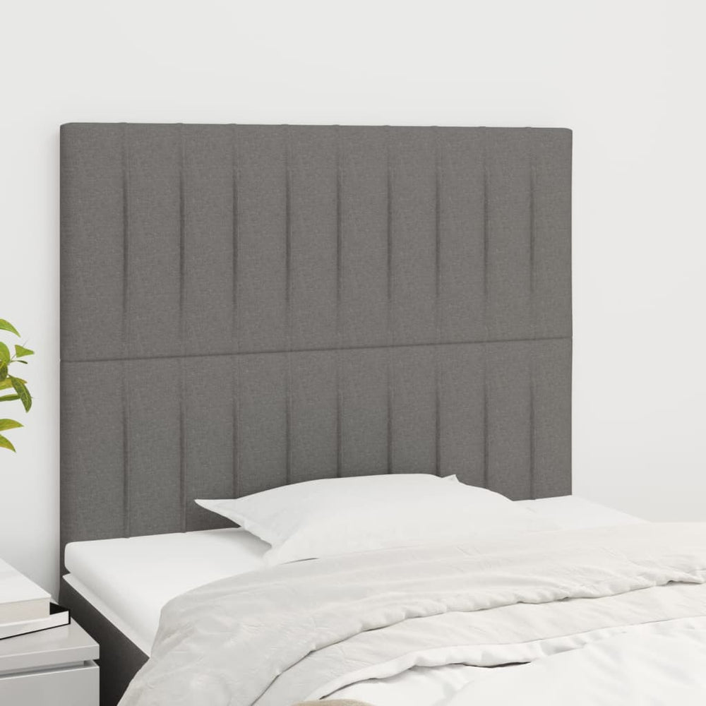 Kopfteil Dunkelgrau 90 x 5 x 118/128 cm Stoff
