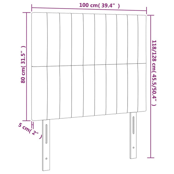 Kopfteil Hellgrau 100 x 5 x 118/128 cm Stoff