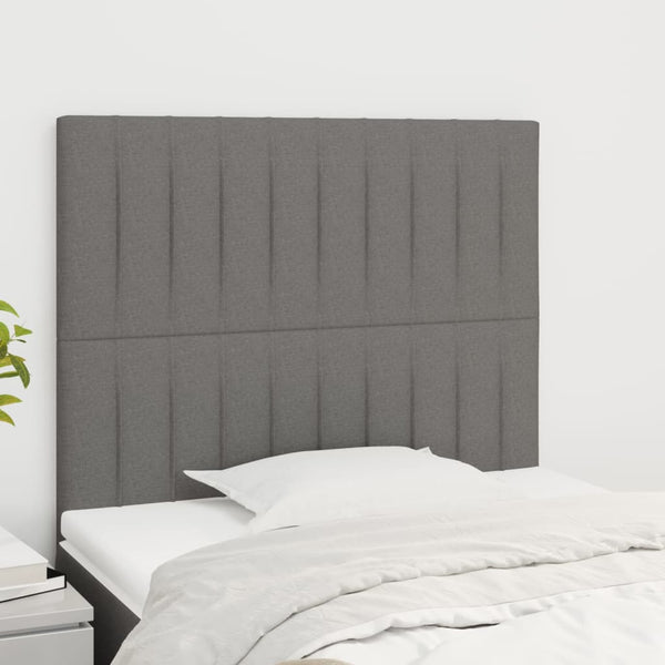 Kopfteil Dunkelgrau 100 x 5 x 118/128 cm Stoff