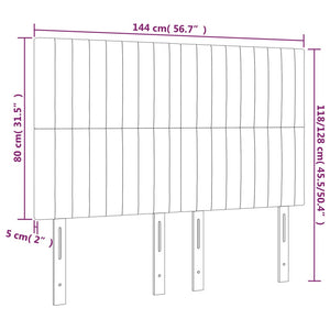 Kopfteil Dunkelgrau 144 x 5 x 118/128 cm Stoff