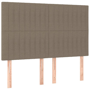 Kopfteil Taupe 144x5x118/128 cm Stoff