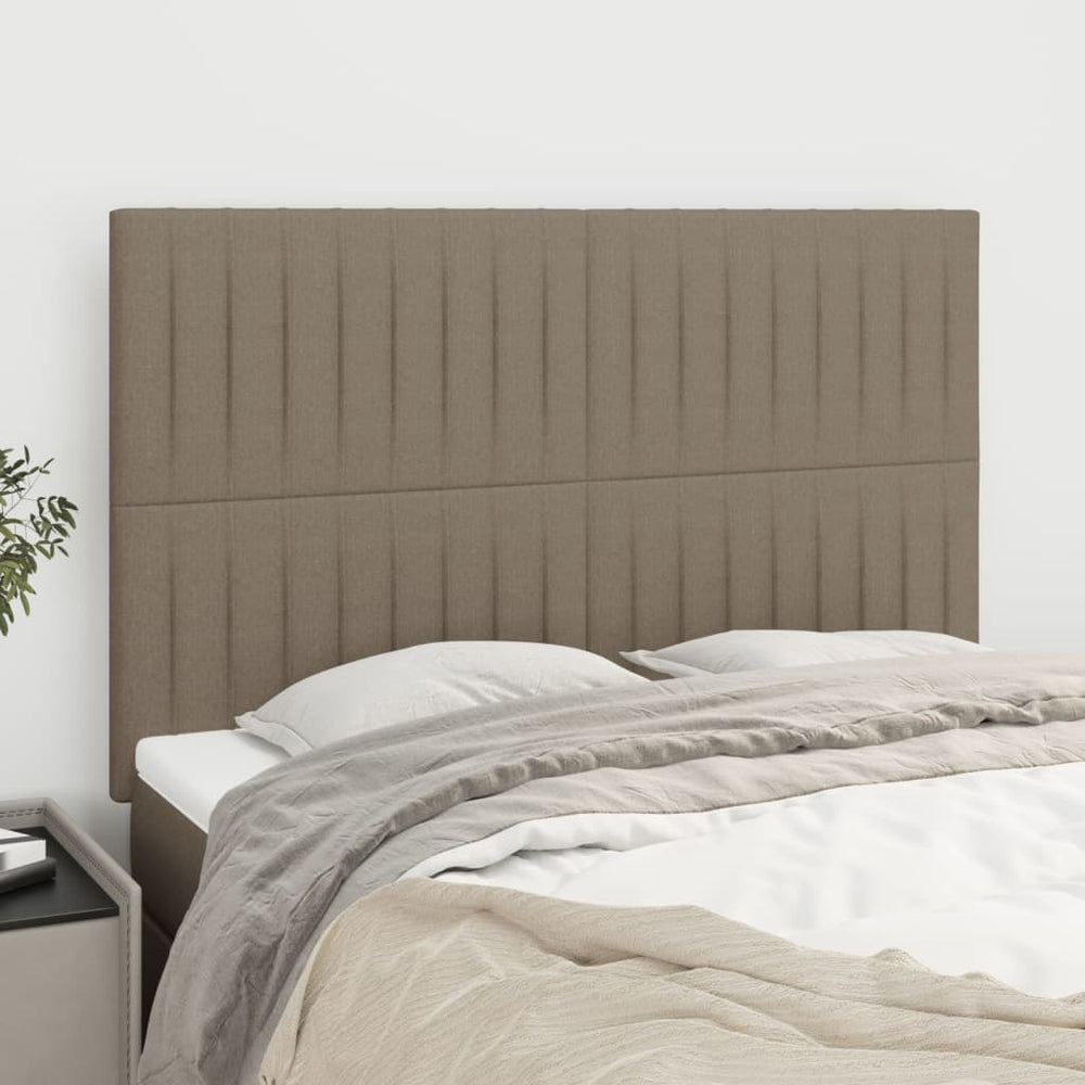 Kopfteil Taupe 144x5x118/128 cm Stoff