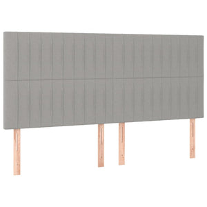 Kopfteil Hellgrau 160 x 5 x 118/128 cm Stoff