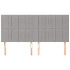 Kopfteil Hellgrau 160 x 5 x 118/128 cm Stoff