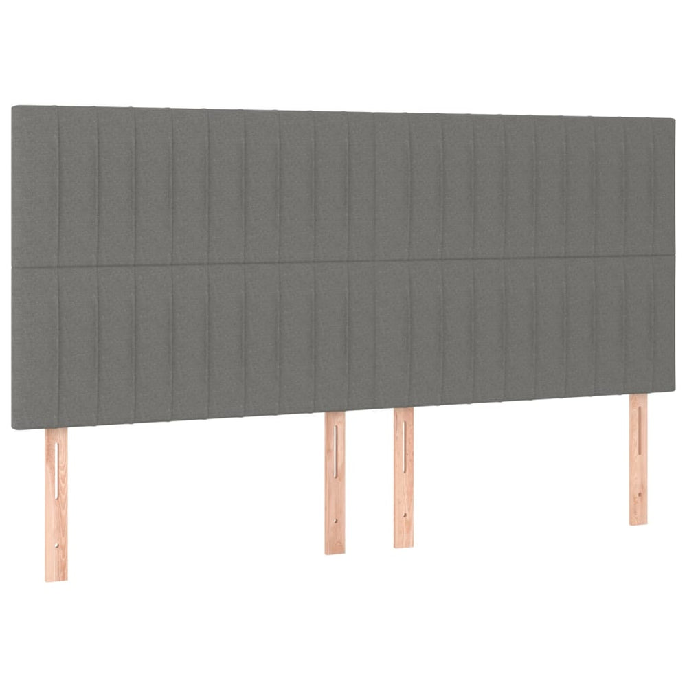 Kopfteil Dunkelgrau 160 x 5 x 118/128 cm Stoff