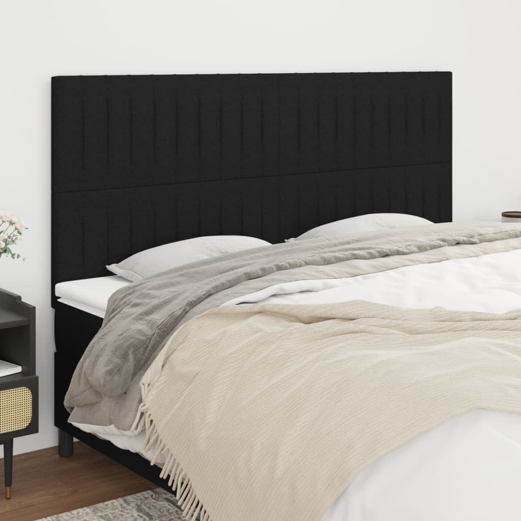 Kopfteil Schwarz 160 x 5 x 118/128 cm Stoff