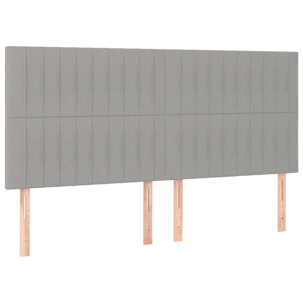 Kopfteil Hellgrau 180 x 5 x 118/128 cm Stoff