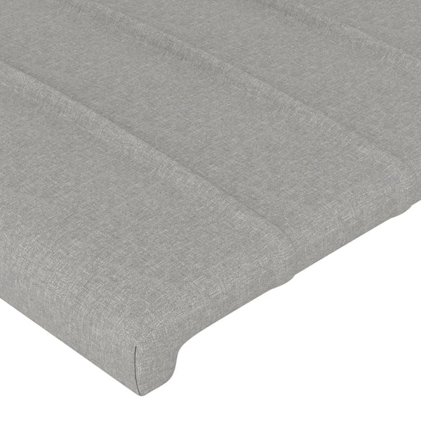 Kopfteil Hellgrau 180 x 5 x 118/128 cm Stoff