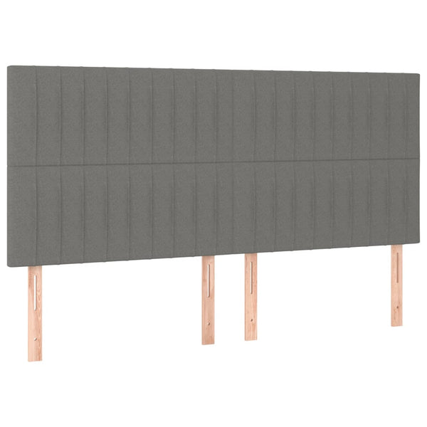 Kopfteil Dunkelgrau 180 x 5 x 118/128 cm Stoff