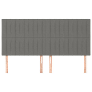 Kopfteil Dunkelgrau 180 x 5 x 118/128 cm Stoff