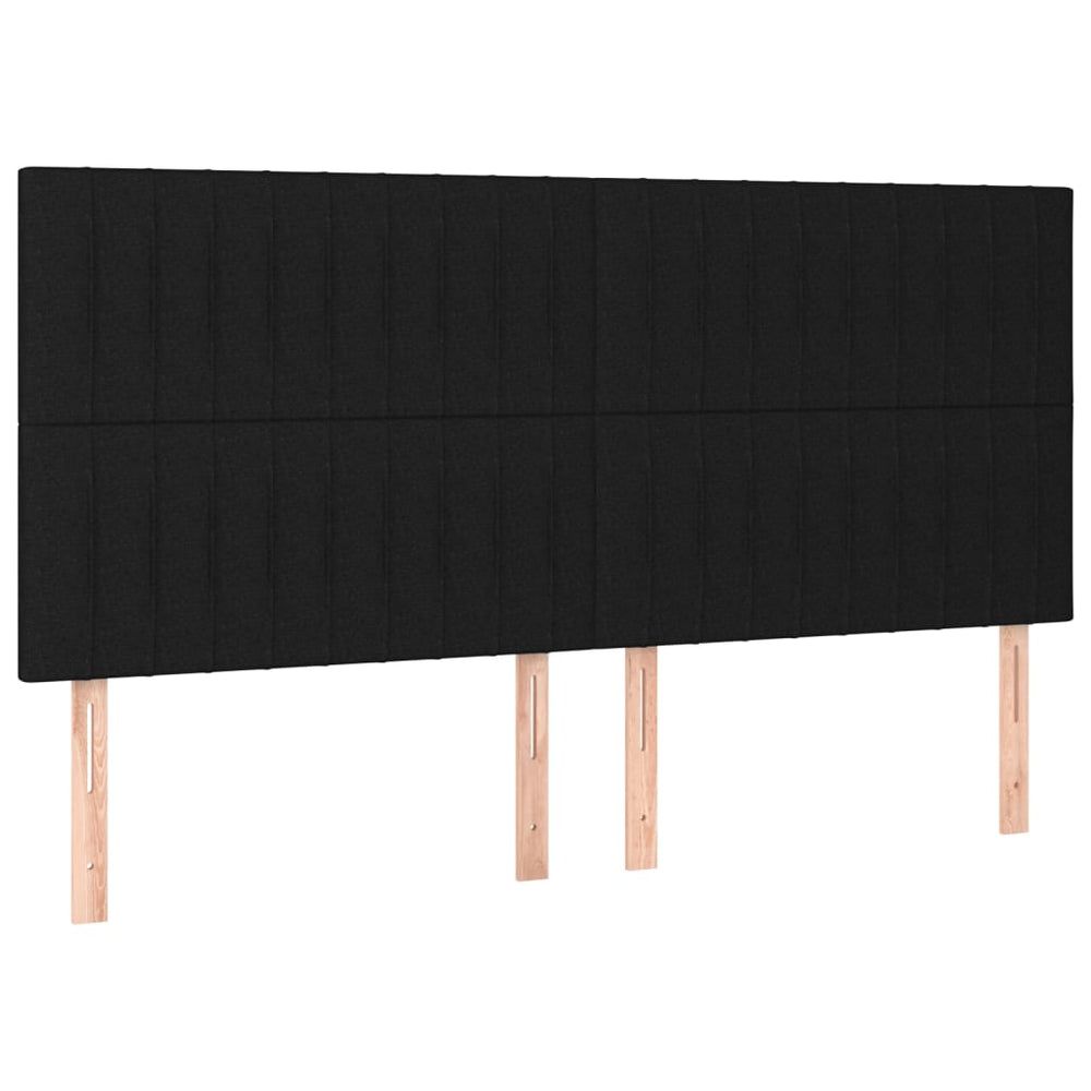 Kopfteil Schwarz 180 x 5 x 118/128 cm Stoff