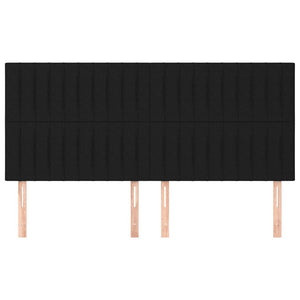 Kopfteil Schwarz 180 x 5 x 118/128 cm Stoff