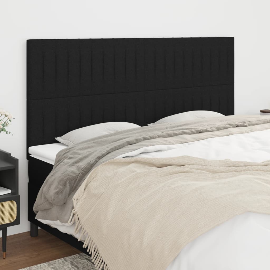 Kopfteil Schwarz 180 x 5 x 118/128 cm Stoff