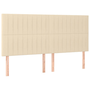 Kopfteil Creme 180x5x118/128 cm Stoff