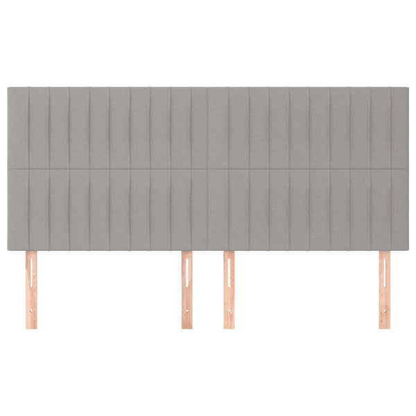 Kopfteil Hellgrau 200 x 5 x 118/128 cm Stoff