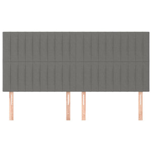 Kopfteil Dunkelgrau 200 x 5 x 118/128 cm Stoff
