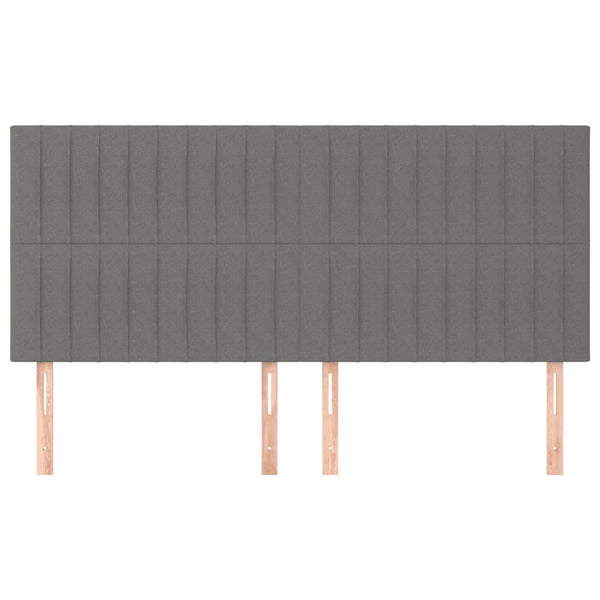Kopfteil Dunkelgrau 200 x 5 x 118/128 cm Stoff